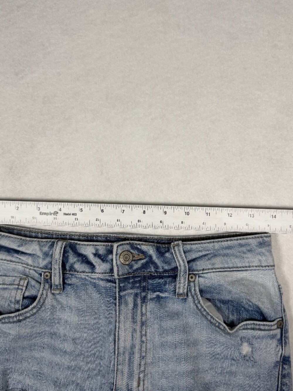 Eunina High Rise Distressed Skinny Jeans Light Wash Blue Denim Size 27 Inseam - Picture 8 of 15
